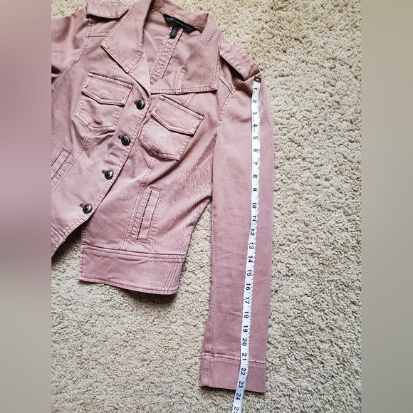 White House Black Market Petite washed denim rose twill jacket - Picture 5 of 13